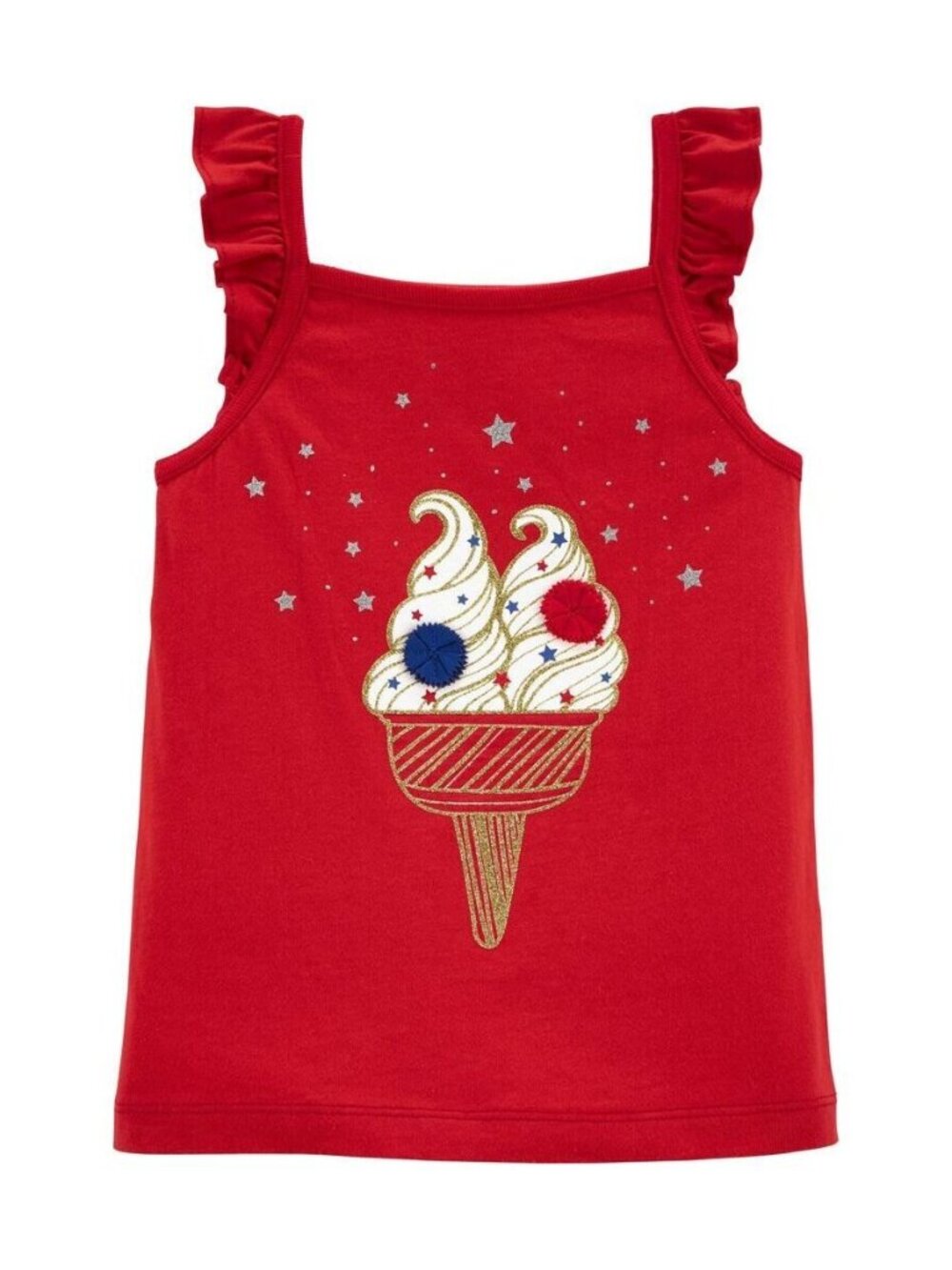 Carter’s | Red, White and Blue 4Th of July Glitter Ice Cream Tank | Size 3T